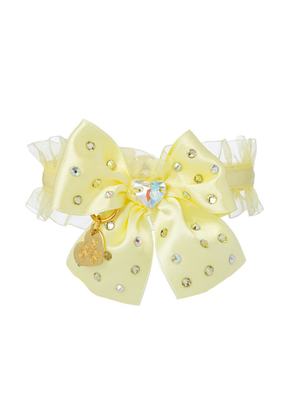 CHIC FRUFRU  BOW COLLAR YELLOW/GOLD